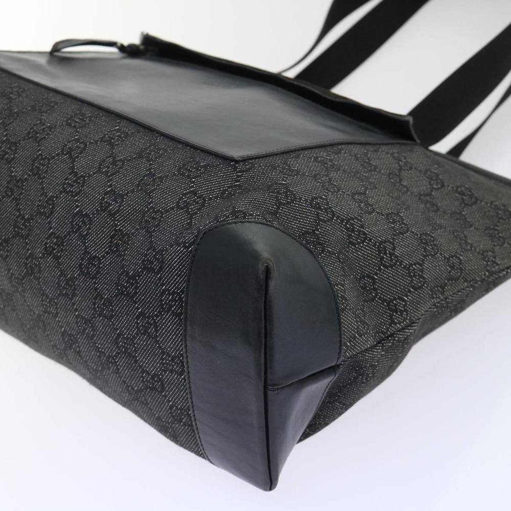 GUCCI GG Canvas Tote Bag Canvas Leather Black Auth 53674 - Picture 9 of 16